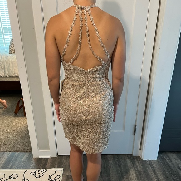 Sherri Hill Rose Gold homecoming/prom, Size 4 NWT, only tried on. - Picture 6 of 7